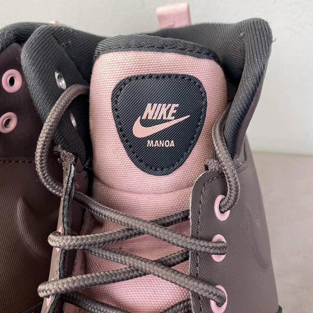 Nike Manoa Boots Youth Size 7Y Brown Pink Leather Hiking‎ Outdoor BQ5372-200
